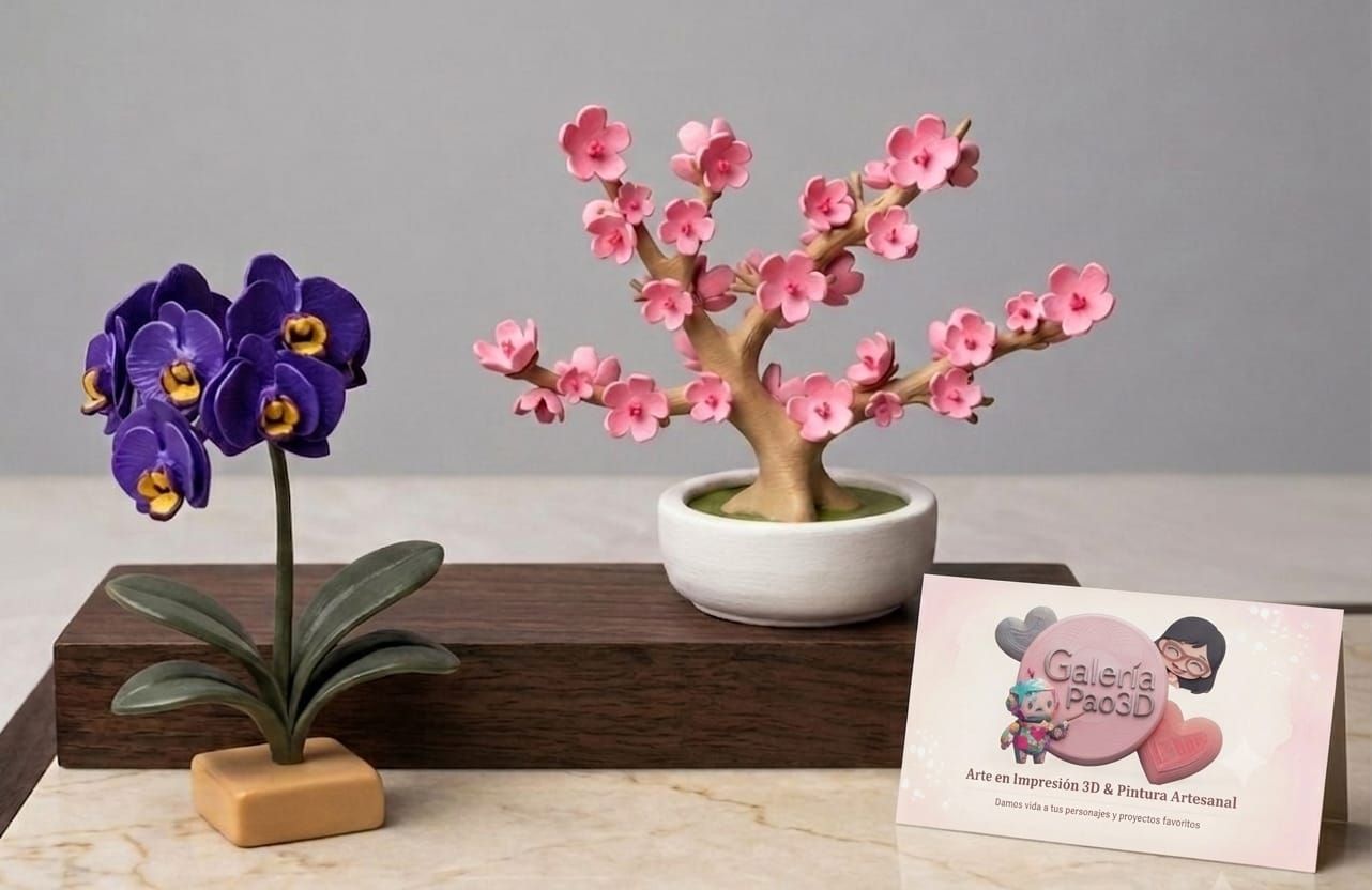 Orquídea y bonsái, pieza impresa en 3D por Galería Pao3D